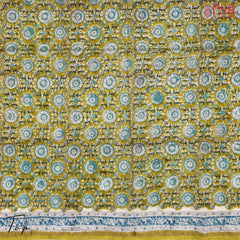 Warm Olive Chanderi Silk Cotton Dress Material