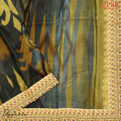 Dark Moss Green Pure Silk Cotton Dress Material