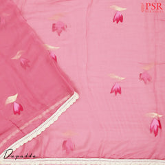 Light Pink & Off White Cotton Dress Material