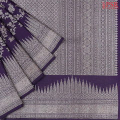 Midnight Purple Kanchipuram Jacquard Silk Saree