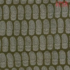Olive Green Jaipur Cotton Print Running Material