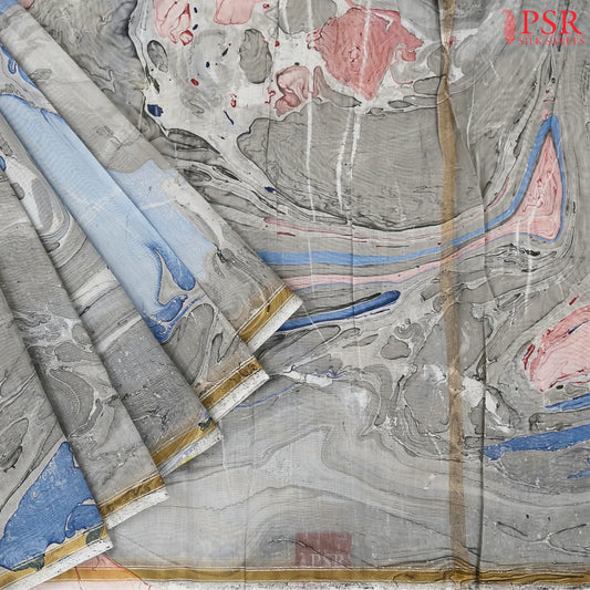 Grey Silk Cotton Saree