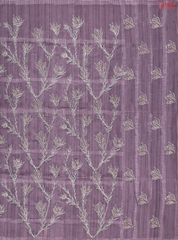 Chinese Violet Kosa Embroidery Saree