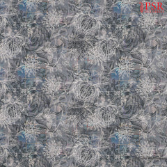 Dark Grey Linen Print Running Material