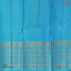 Cerulean Blue Kanchipuram Silk Saree