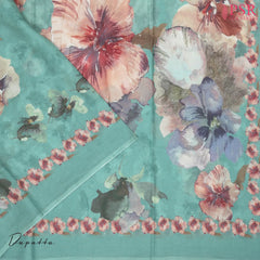 Turquoise Blue Cotton Dress Material