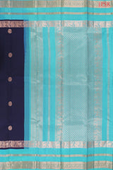 Dark Blue Kanchipuram Silk Saree