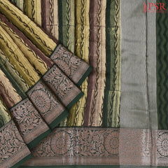 Dark Green Chanderi Silk Cotton Saree
