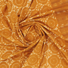 Mustard Yellow Hacoba Embroidery Running Material