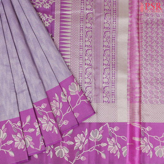 Lavender Kanchipuram Tissue Silk Saree