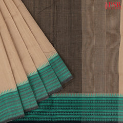 Tussar Beige Mangalagiri Cotton Saree
