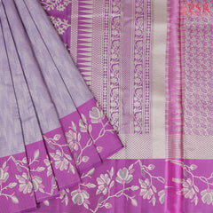 Lavender Kanchipuram Tissue Silk Saree