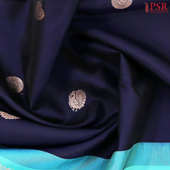 Dark Blue Kanchipuram Silk Saree