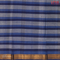 White & Blue Mangalagiri Cotton Saree