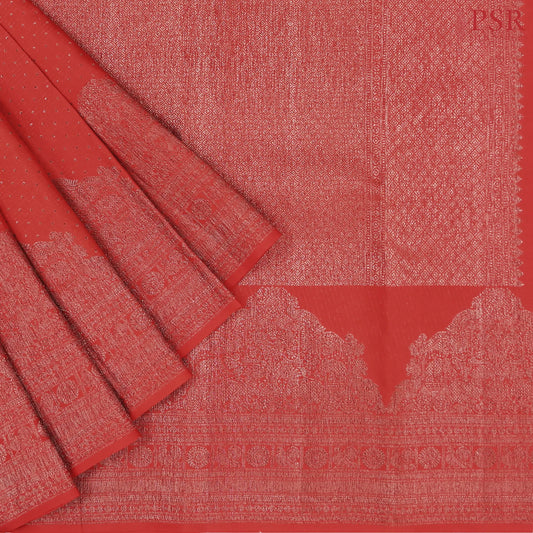 Red Kanchipuram Jacquard Silk Saree