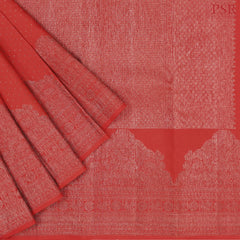 Red Kanchipuram Jacquard Silk Saree