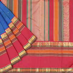 Peacock Blue Kanchipuram Silk Saree