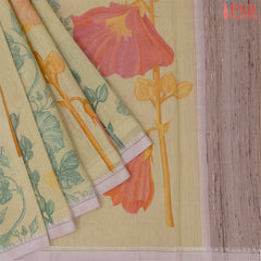 Mellow Yellow Munga Silk Saree