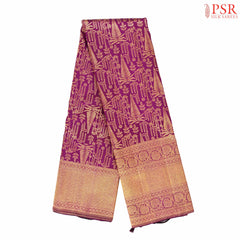 Burgundy Kanchipuram Jacquard Silk Saree
