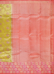 Olive Yellow Kanchipuram Jacquard Tissue Silk Saree