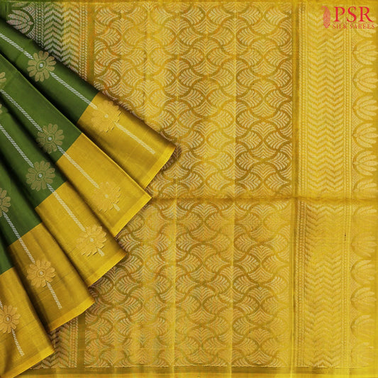 Olive Green Soft Silk Mix Saree