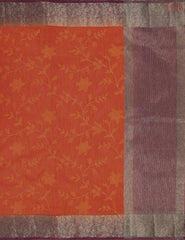 Red Orange Bamboo Silk Sarees