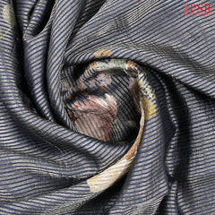 Slate Blue Printed Tissue Saree