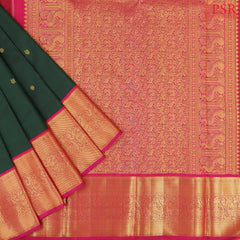 Dark Green Kanchipuram Silk Saree