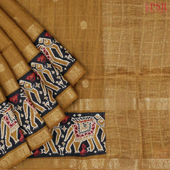 Mustard Brown Munga Silk Saree