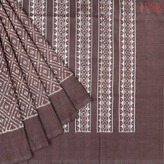 Brown Pochampally Silk Saree