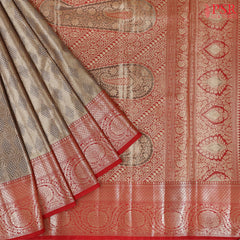 Olive Grey Tissue Art Silk Saree