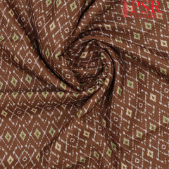 Caramel Brown Semi Tassar Ikkat Print Running Material