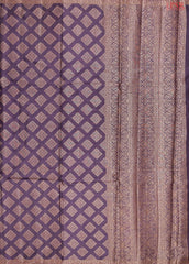 Aubergine Purple Banaras Tussar Silk Saree