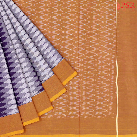 Dark & Light Violet Ikkat Cotton Saree