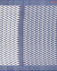 White Ikkat Cotton Saree