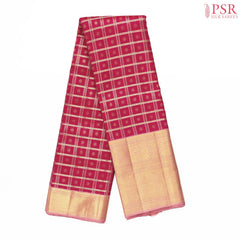 Cerise Pink Kanchipuram Jacquard Silk Saree