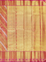 Golden Copper Kanchipuram Jacquard Tissue Silk Saree