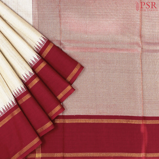 Royal Beige Kadhi Tussar Silk Saree