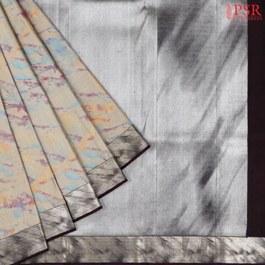 Light Grey Designer Bridal Kanchipuram Tissue Silk Saree