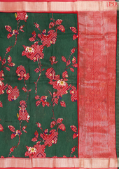 Dark Green Assam Saree