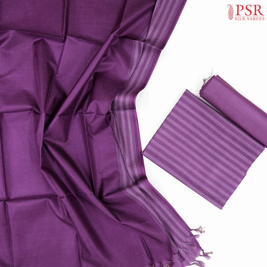 Violet Semi Tassar Dress Material