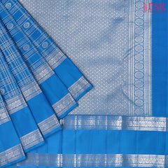 Azure Blue Fancy Kanchipuram Silk Saree