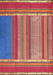 Peacock Blue Kanchipuram Silk Saree