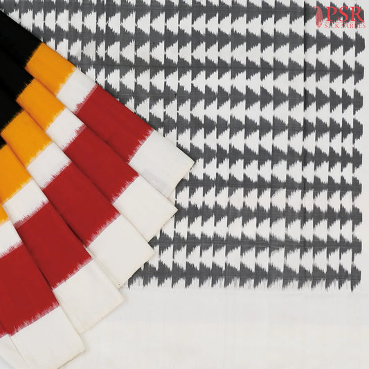 Black Pochampally Silk Ikat Saree