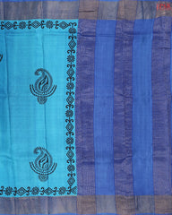Bondi Blue Tussar Silk Saree