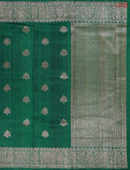 Dark Green Banaras Jute Silk Saree