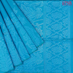 Cyan Jute Soft Silk Saree