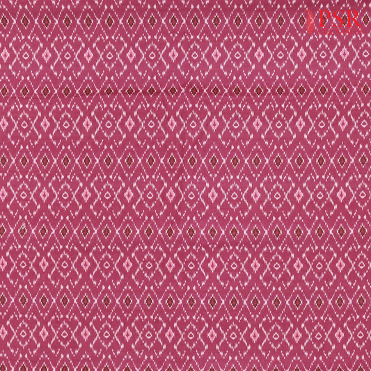 Mulberry Pink Semi Tassar Ikkat Print Running Material