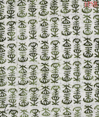 Beige & Olive Green Cotton Dress Material