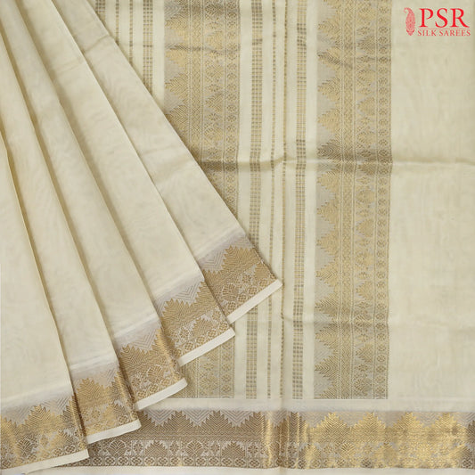 Light Beige Cotton Silk Saree